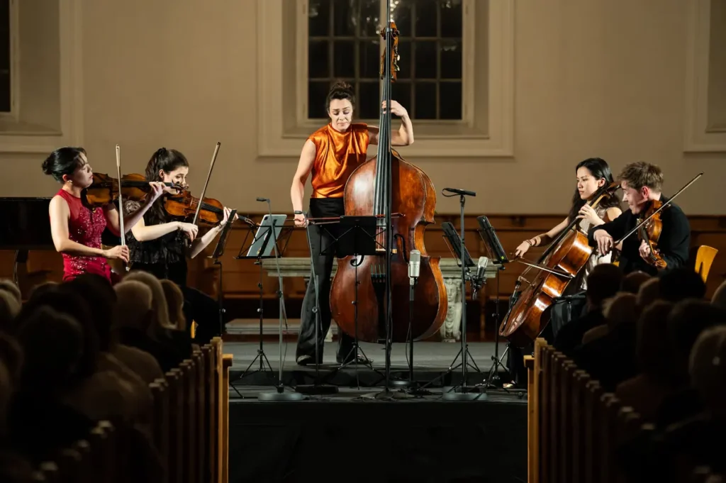Konzert 09.09. – v.l.n.r. Esther Yoo, Pauline van der Rest, Uxía Martínez Botana, LiLa, Matthew Lipman